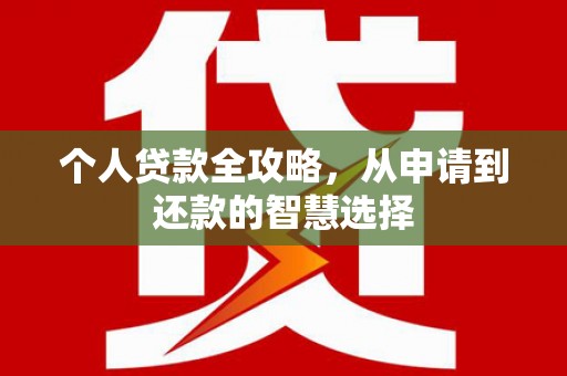 山南个人贷款全攻略，从申请到还款的智慧选择