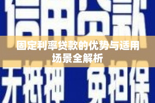 崖州固定利率贷款的优势与适用场景全解析