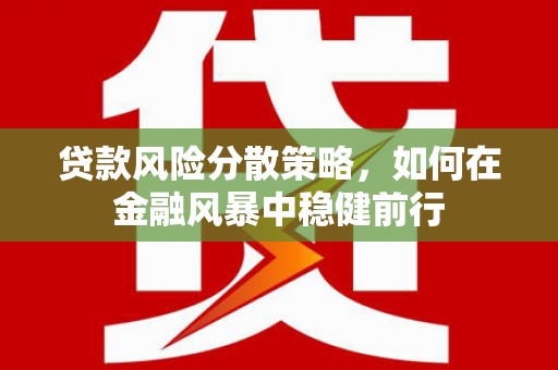 芦竹贷款风险分散策略，如何在金融风暴中稳健前行