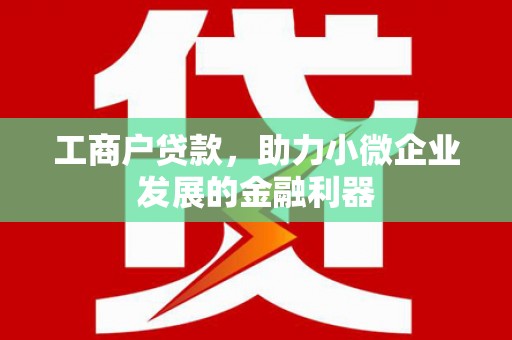 西昌工商户贷款，助力小微企业发展的金融利器