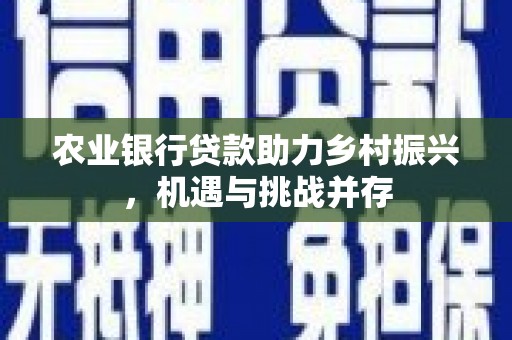 桑日农业银行贷款助力乡村振兴，机遇与挑战并存
