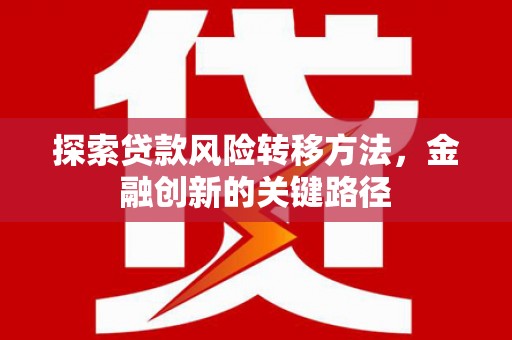 雨山探索贷款风险转移方法，金融创新的关键路径